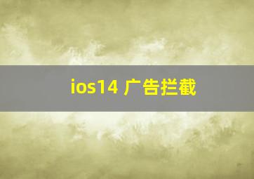 ios14 广告拦截